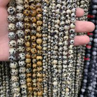 Natural Dalmatian Beads Round DIY Sold Per Approx 14.96 Inch Strand