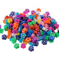 Grânulos de argila de polímero, Flor, DIY, cores misturadas, 10mm, vendido por PC