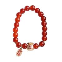Ágata roja Pulsera de orar perlas, con metal, Joyería & para mujer, 8mm, Vendido para aproximado 5.51-6.3 Inch Sarta