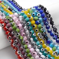 Evil Eye lampwork perle, možete DIY, više boja za izbor, 8mm, Približno 48računala/Strand, Prodano Per Približno 15 inčni Strand
