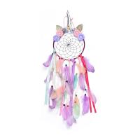 Fashion Dream Catcher Feather with Velveteen & Lace & Wood & Iron handmade for woman Length 29.53 Inch Sold By PC