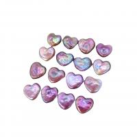 Koraliki z pereł hodowlanych słodkowodnych bez otworu, Perła naturalna słodkowodna, Serce, purpurowy, różowy, 11-12mm, sprzedane przez PC