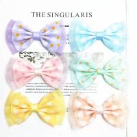 Hair Accessories DIY Findings, Cloth, Bowknot, handmade, for woman, more colors for choice, 60x90mm, 100PCs/Bag, Sold By Bag