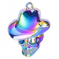 Zinc Alloy Skull Pendants colorful plated Unisex & Halloween Jewelry Gift nickel lead & cadmium free Length Approx 19.69 Inch Sold By PC