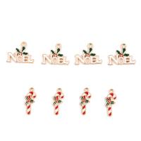 Zinc Alloy Christmas Pendants gold color plated Christmas Design & enamel mixed colors nickel lead & cadmium free  Sold By Bag