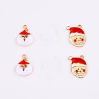 Zinc Alloy Christmas Pendants Santa Claus gold color plated Christmas Design & enamel mixed colors nickel lead & cadmium free  Sold By Bag