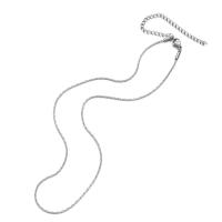 Stainless Steel Chain Necklace 304 Stainless Steel Stick Vacuum Plating for woman Length 17.72 Inch Sold By PC