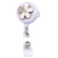 Zinc Alloy Badge Holder with Plastic enamel & with rhinestone white 4mm Sold By PC