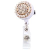 Zinc Alloy Badge Holder with Plastic with rhinestone 4mm Sold By PC