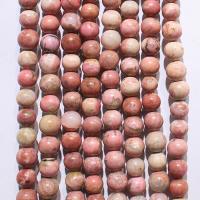 Rhodonite Beads, Rhodonit, Runde, poleret, du kan DIY, lyserød, Solgt Per Ca. 38 cm Strand