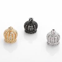 Rhinestone Zinc Alloy perler, Crown, forgyldt, du kan DIY & med rhinestone, flere farver til valg, 3-25mm, Solgt af PC