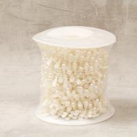 Koralik Garland Strand, Tworzywa ABS perła, ze Szpulka plastikowa, Łezka, DIY, beżowy, 5x15mm, około 9m/szpula, sprzedane przez szpula