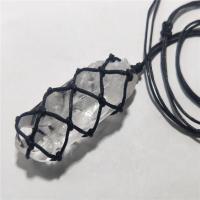 Clear Quartz Pendant with Wax Cord white 3-5cm Sold By PC