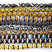 Natural Tibetan Agate Dzi Beads Round DIY Sold Per Approx 14.96 Inch Strand