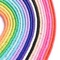 Polymer Clay Gyöngyök, Lapos kerek, felkent, DIY, több színt a választás, 6mm, Kb 320PC-k/Strand, Által értékesített Strand