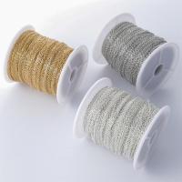 Jern smykker kæde, Kobber + belagt + jern, med plast spole, forgyldt, du kan DIY, flere farver til valg, Ca. 100m/Spool, Solgt af Spool