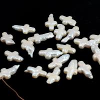 Přírodní sladkovodní perly perlí, Sladkovodní Pearl, Kříž, DIY, bílý, 9x14mm, 20PC/Bag, Prodáno By Bag