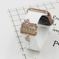 Zinc Alloy Slide Charm 5 pieces & with rhinestone nickel lead & cadmium free Sold By Set