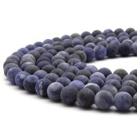 Sodalit perle, Krug, uglađen, možete DIY & različite veličine za izbor & mat, Prodano Per Približno 15.16 inčni Strand