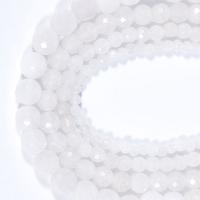 Jade White Perla, Krug, uglađen, možete DIY & različite veličine za izbor & faceted, bijel, Prodano Per Približno 15.16 inčni Strand