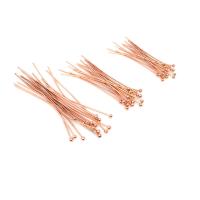 Stainless Steel Headpins 304 Stainless Steel Stick Galvanic plating DIY & machine polishing rose gold color Sold By Bag