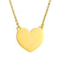 304 Stainless Steel Necklace with 1.97inch extender chain Heart Vacuum Ion Plating Each custom text must be less than 10 letters   fashion jewelry   Unisex Length Approx 17.72 Inch Sold By PC