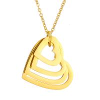 304 Stainless Steel Necklace with 1.97inch extender chain Heart Vacuum Ion Plating Each custom text must be less than 10 letters   fashion jewelry   Unisex   hollow Length Approx 17.72 Inch Sold By PC