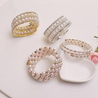 Zinc Alloy Bangle with Plastic Pearl fashion jewelry & for woman & with rhinestone nickel lead & cadmium free Inner Approx 60mm Sold By PC
