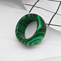 Gemstone Finger Ring, Edelsteen, met Synthetische Turquoise, mode sieraden & uniseks, meer kleuren voor de keuze, 12mm, Binnendiameter:Ca 18mm, Maat:8, Verkocht door PC