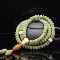 108 Mala Perlen, Bodhi Wurzel, unisex & Anti-Müdigkeit, grün, 6x8mm, ca. 108PCs/Strang, verkauft von Strang
