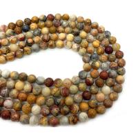Perle naturelle Agate Crazy, agate folle, Rond, DIY & normes différentes pour le choix, couleurs mélangées, Vendu par Environ 14.96 pouce brin