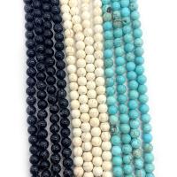 Χάντρες Turquoise, Φυσικό Τυρκουάζ, Γύρος, DIY & διαφορετικό μέγεθος για την επιλογή, περισσότερα χρώματα για την επιλογή, Sold Per Περίπου 14.96 inch Strand