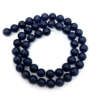 Blå Goldstone perler, Blå Sandsten, Runde, du kan DIY & forskellig størrelse for valg, blå, nikkel, bly & cadmium fri, Solgt Per Ca. 14.96 inch Strand