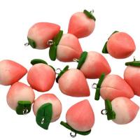 Polymer Clay Pendants with Zinc Alloy Peach handmade pink Sold By PC