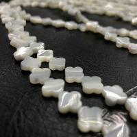 White Lip Shell Beads Four Leaf Clover handmade DIY white Sold By PC