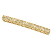 Brass Slide Charm gold color plated fashion jewelry & DIY & micro pave cubic zirconia golden Sold By Lot