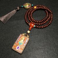 108 perles de Mala, Bodhi, avec agate rouge & cloisonne, unisexe, pourpe, 7mm, Environ 108PC/brin, Vendu par brin