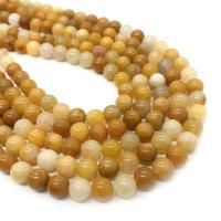 gelbe Jade Perle, rund, DIY & verschiedene Größen vorhanden, gemischte Farben, verkauft per ca. 14.96 ZollInch Strang