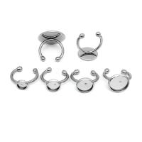 304 Stainless Steel Bezel Ring Base ring shape machine polished fashion jewelry & polished & DIY & Unisex original color Sold By Bag