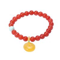 Yunnan Red Agate Bracelet with Beeswax fashion jewelry & for woman 7.50mm Sold Per Approx 6.3 Inch Strand