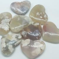 Pingentes de joias de ágata, Ágata Branca de Flor de Cerejeira, Coração, esculpidas, cores misturadas, 5-30mm, vendido por PC