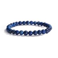 Natuurlijke Lapis Lazuli Armbanden, Ronde, uniseks & anti-vermoeidheid, blauw, 6mm, Lengte Ca 21 cm, Verkocht door PC