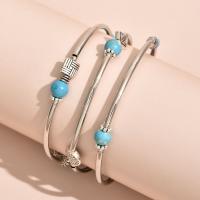 Zinc Alloy Bangle with turquoise fashion jewelry & Unisex original color Sold By PC