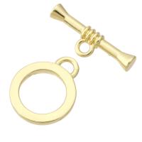 Brass zapínáním, Mosaz, barva pozlacený, módní šperky & DIY, zlatý, 15*18*2mm,22*7*4mm, 10Soupravy/Lot, Prodáno By Lot