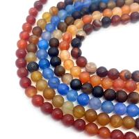 Agate Beads Round DIY & matte Sold Per Approx 14.96 Inch Strand