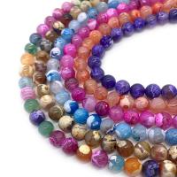 Fire Agate Beads Round DIY Sold Per Approx 14.96 Inch Strand