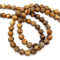 Natural Picture Jasper Beads Round DIY Sold Per Approx 14.96 Inch Strand