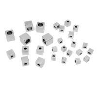 Stainless Steel Beads 304 Stainless Steel Square machine polished DIY original color Sold By PC