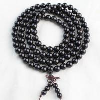 black Sandalwood Bouddhiste bracelet de perles, poli, bijoux de mode & multicouche & unisexe, 6mm, Environ 108PC/brin, Vendu par brin
