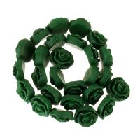Cinnabar Beads Rose carved green Sold Per Approx 16 Inch Strand